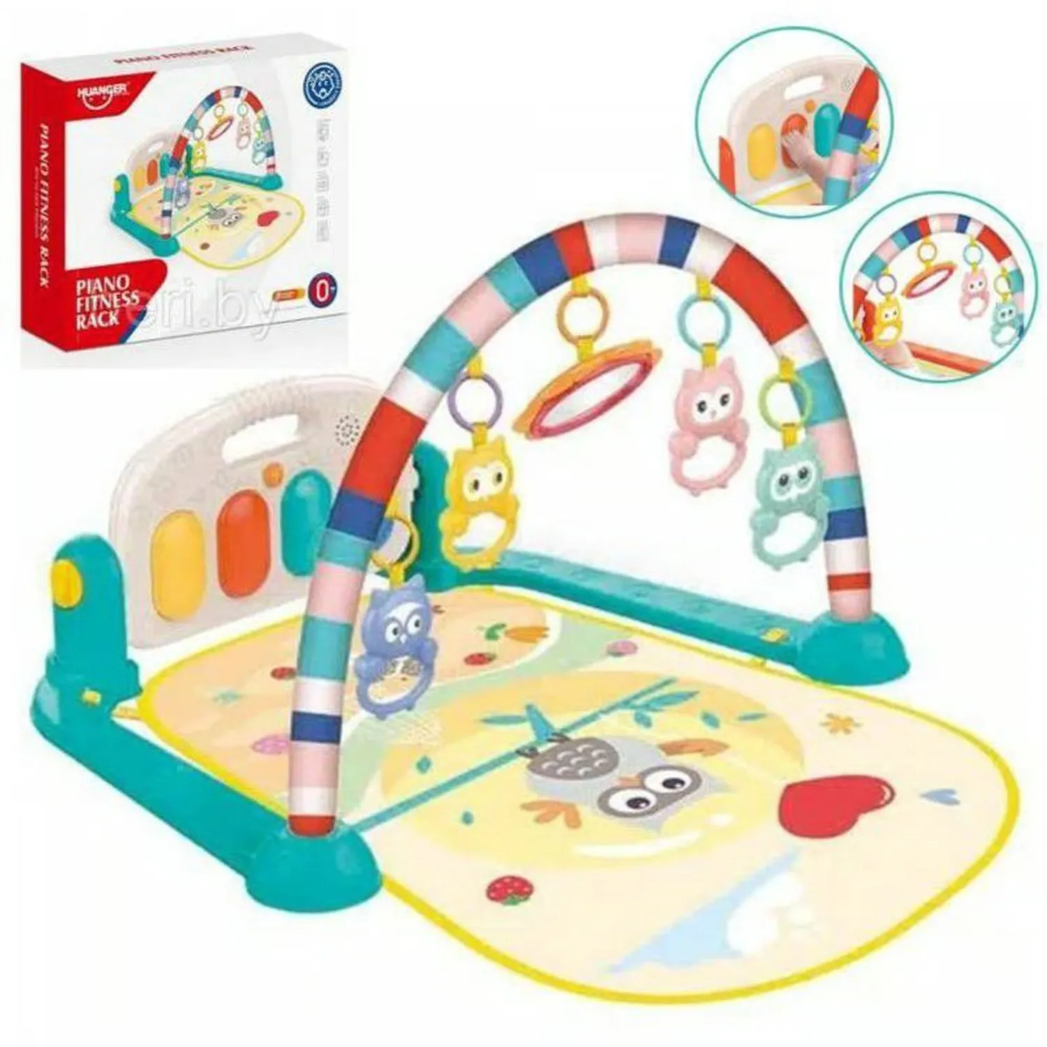 GIMNASIO DE BEBE CON PIANO PARA PATEAR 3 EN 1 Color Verde