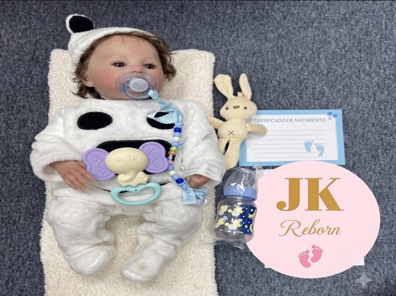 Bebé Reborn Realista "Panda Tierno" - Traje de Peluche con Conejito y Accesorios (W-TY04)