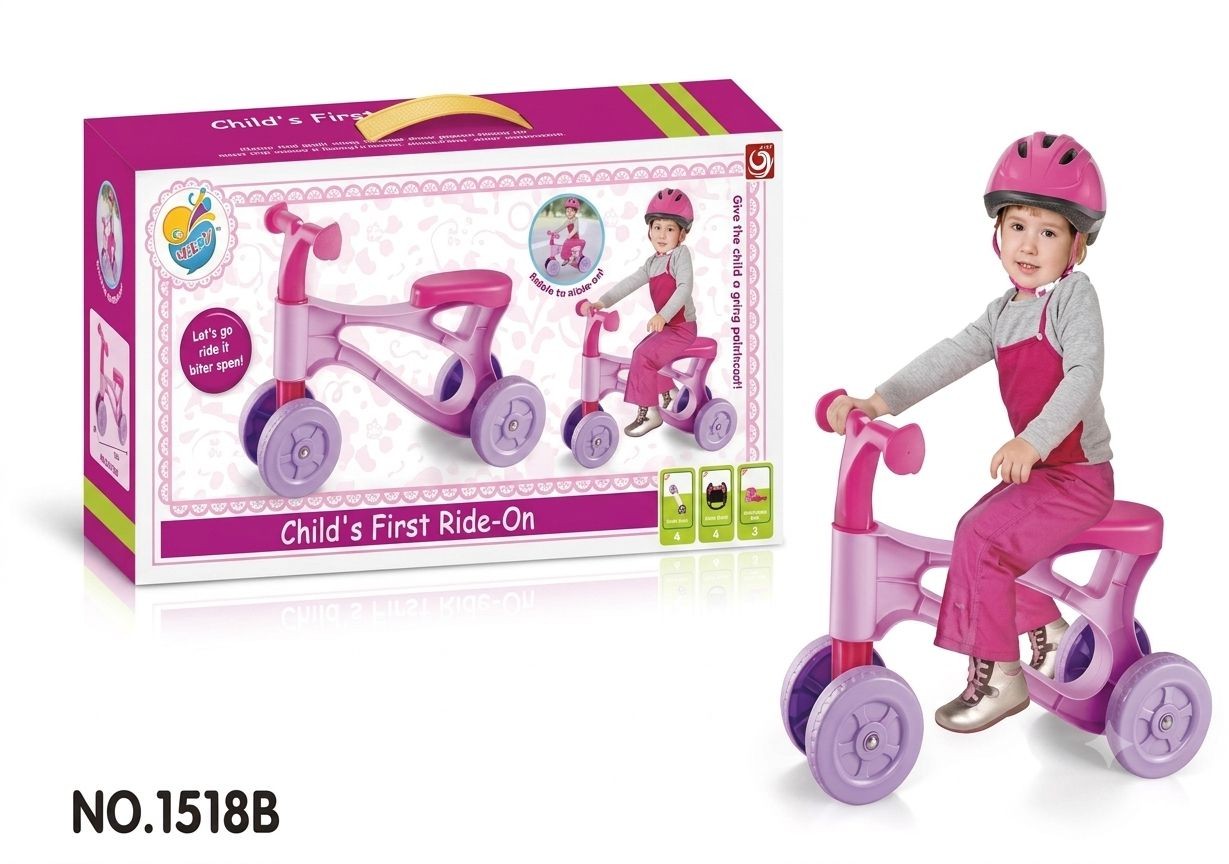 Correpasillos Infantil "Mi Primer Montable" 4 Ruedas de Equilibrio - Rosado/Morado (1518B)