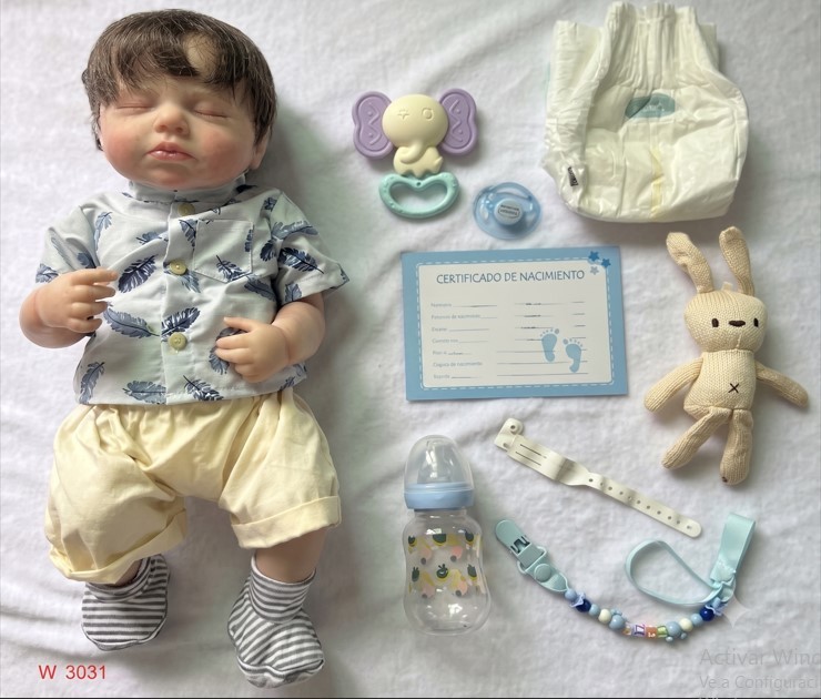 Muñeco Bebé Reborn Realista "Brisa de Verano" - Set Camisa de Plumas y Accesorios (W-3031)